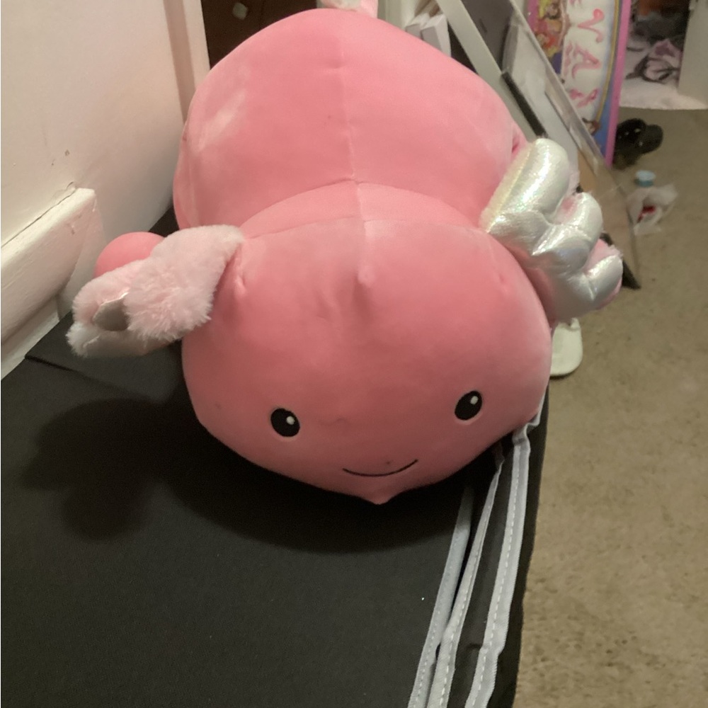 Pink Plush Axolotl Pillow Plush